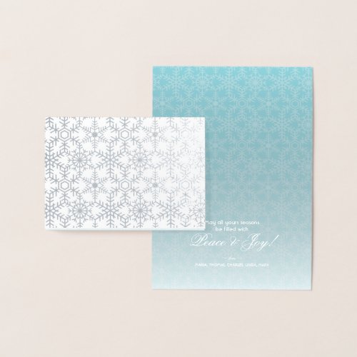 Modern Winter Snowflake Web Holiday Greeting Foil Card