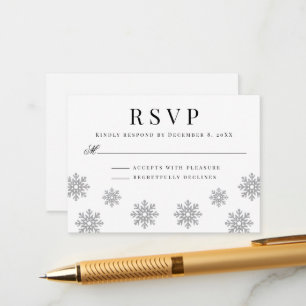Modern Winter Snowflake Wedding Enclosure Card