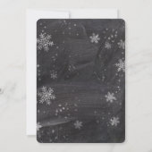 Modern winter snowflakes chalkboard bridal shower invitation (Back)