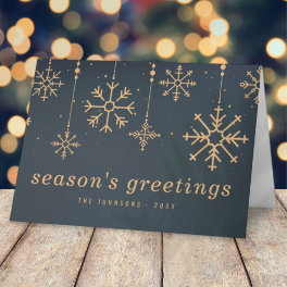 Modern Winter Snowflakes Christmas Holiday Card