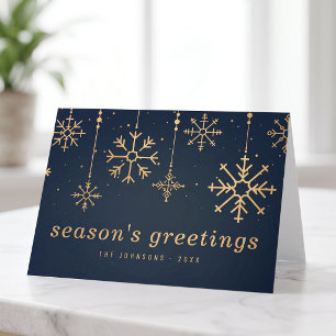 Modern Winter Snowflakes Christmas Holiday Card
