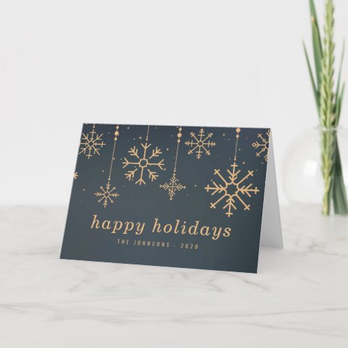 Modern Winter Snowflakes Christmas Holiday Card