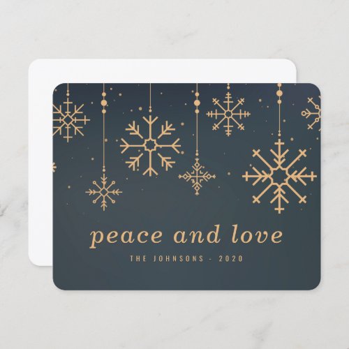 Modern Winter Snowflakes Christmas Holiday Card