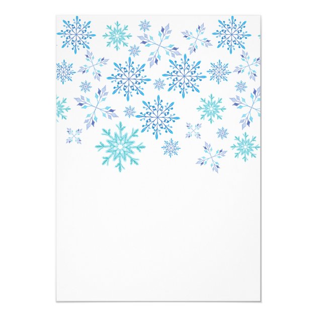 Modern Winter Snowflakes Engagement Party Invitation