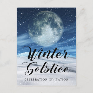 Modern  Winter Solstice Celebration Postcard