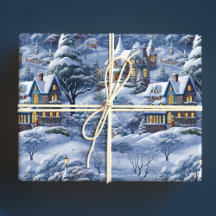 Modern Winter Village White Christmas