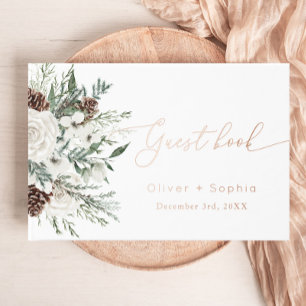 Modern winter wedding foil guest book