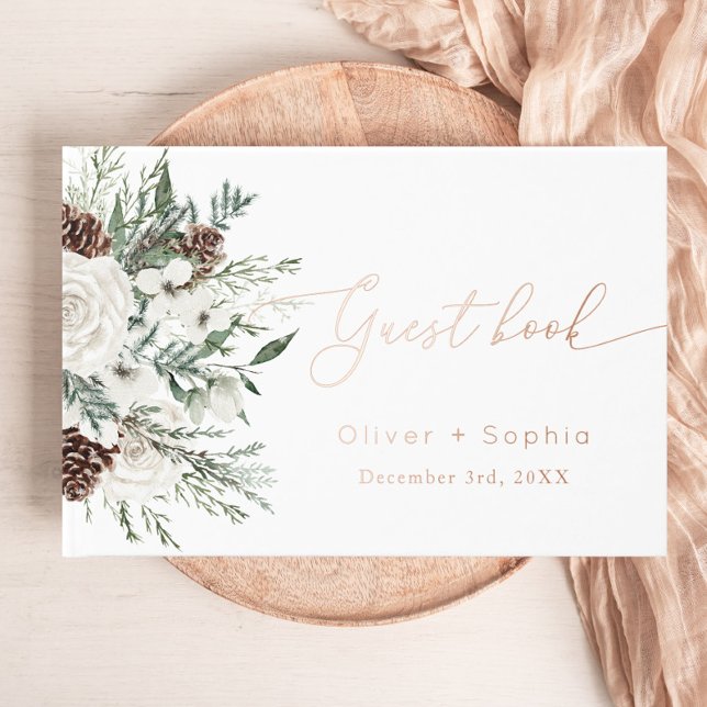 Modern winter wedding foil guest book  (Creator Uploaded)