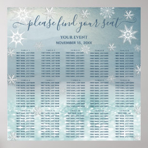 Modern Winter wonderland seating chart 15 tables