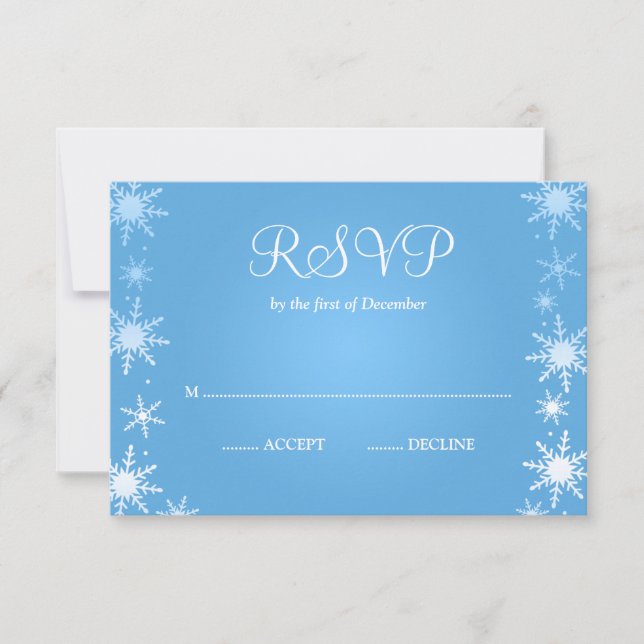 Modern Winter Wonderland Snowflake RSVP (Front)