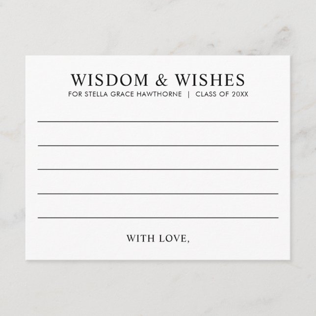 Modern Wisdom Advice for Graduate Card (Front)