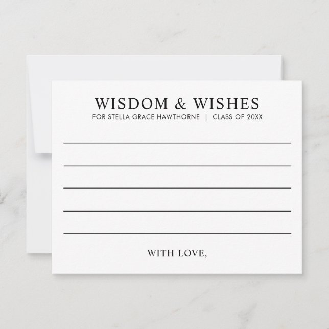 Modern Wisdom Advice for Graduate Note Card (Front)