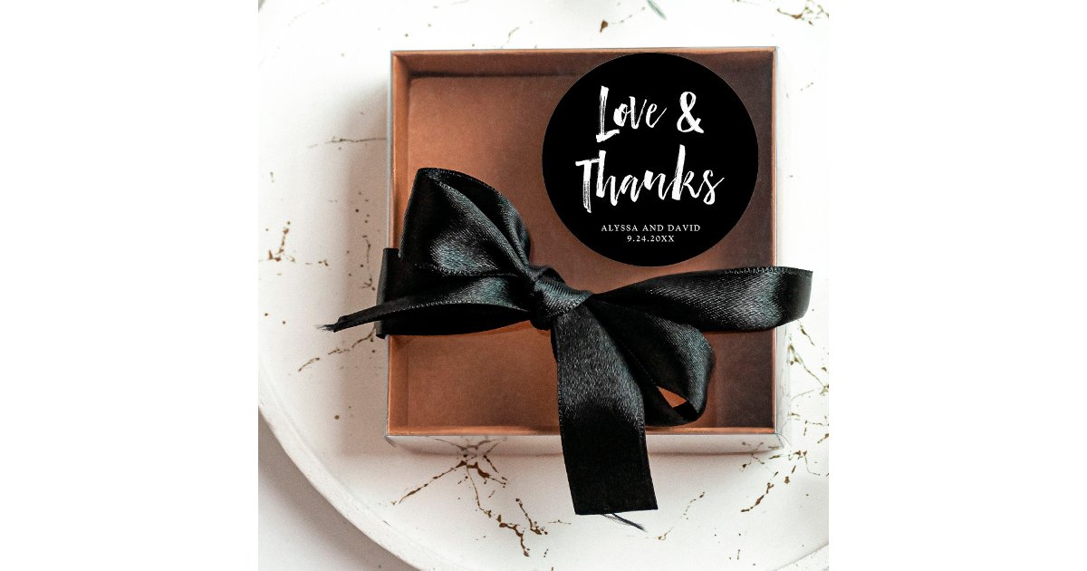 Modern Wish | Black and White Wedding Classic Round Sticker | Zazzle