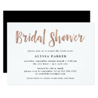 Modern Wish | Faux Rose Gold Bridal Shower Invitation