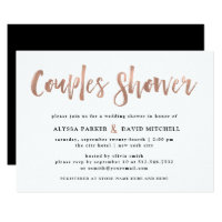 Modern Wish | Faux Rose Gold Couples Shower Invitation