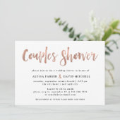 Modern Wish | Faux Rose Gold Couples Shower Invitation (Standing Front)