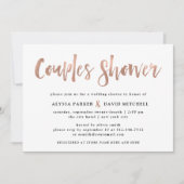 Modern Wish | Faux Rose Gold Couples Shower Invitation (Front)