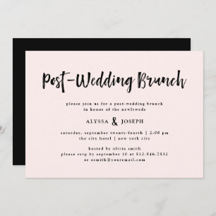 Modern Wish Post Wedding Brunch Blush Pink Invitation