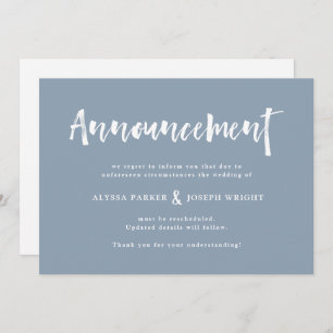 Modern Wish   Wedding Cancellation or Postponement Invitation