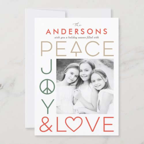 Modern Wishes EDITABLE COLOR Holiday Photo Card