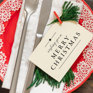 Modern Wishing You A Merry Christmas Rubber Stamp