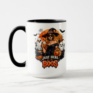 Modern Witch Just Here for the Boos Halloween Mug