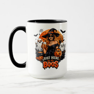 Modern Witch Just Here for the Boos Halloween Mug