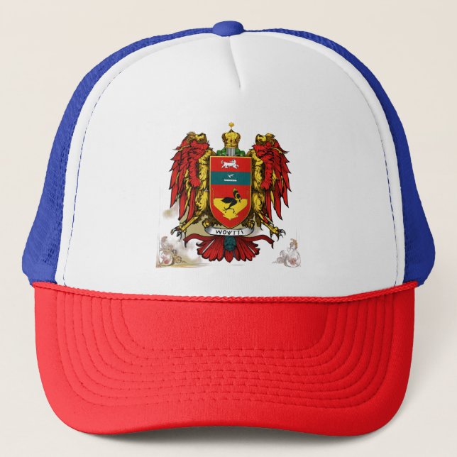 Modern Woiti Family Coat of Arms Trucker Hat (Front)
