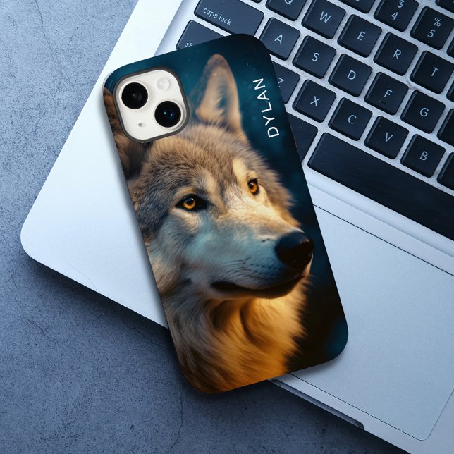 Modern Wolf Close-up Personalized Case-Mate iPhone Case (Creator Uploaded)