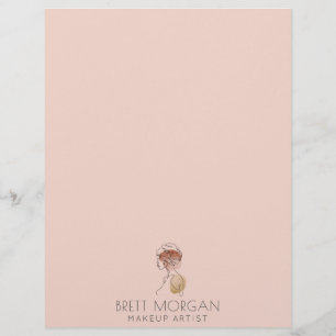 Modern Woman Makeup Artist Blush Pink  Letterhead