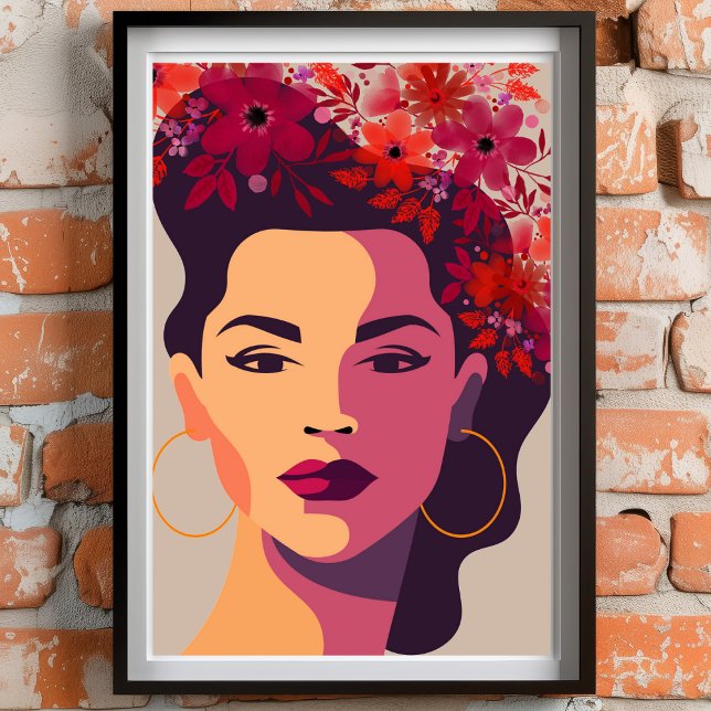 Modern Woman Portrait Floral FIERCE & FABULOUS  Foam Board (Creator Uploaded)