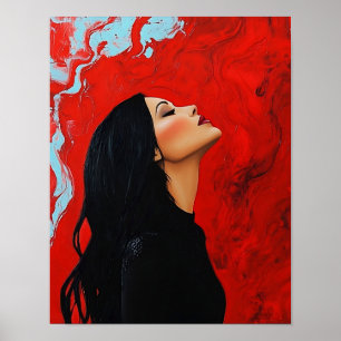 Modern Woman Portrait Painting Aesthetic Stylish Poster