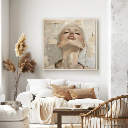 Modern Woman Portrait Painting Aesthetic Wall Art