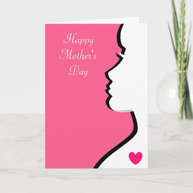 Modern Woman Silhouette Mother's Day Card (Front)
