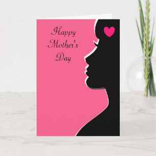 Modern Woman Silhouette Mother's Day Card