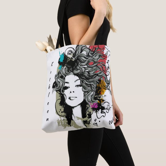 Modern Woman Strong Stylish Empowered Personalize  Tote Bag (Close Up)