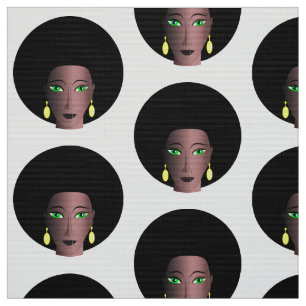 MODERN WOMAN WITH STYLISH AFRO MOTIF FABRIC