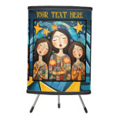 Modern Women Art Christmas Prayer  Tripod Lamp (Front)