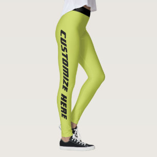 Modern Women Fun Sportswear Green Black Customized Leggings