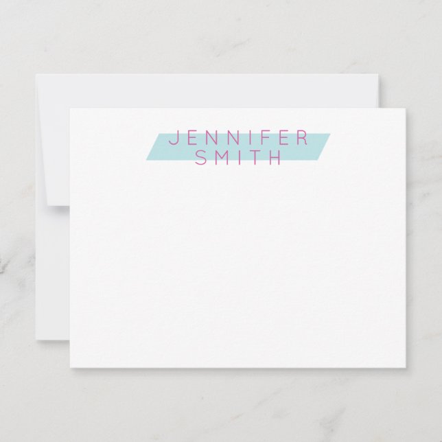 Modern Women's Personalized Note Card (Front)