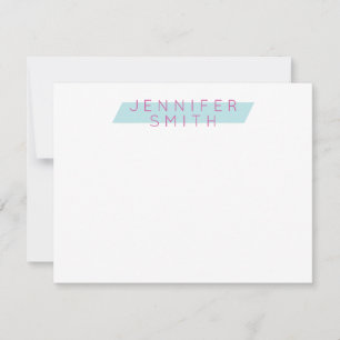 Modern Women's Personalized Note Card