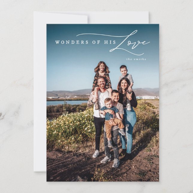 Modern Wonders of His Love Religious Christmas Holiday Card (Front)