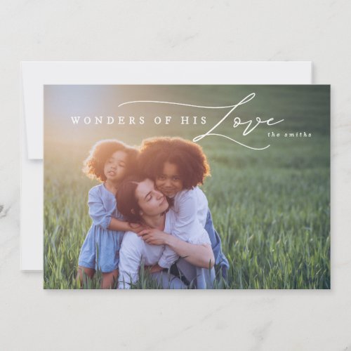 Modern Wonders of His Love Religious Christmas Holiday Card