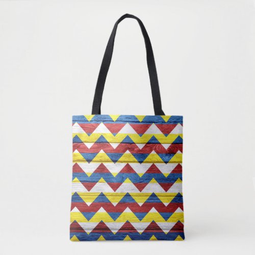 Modern Wood Colorful Chevron Pattern 20 Tote Bag