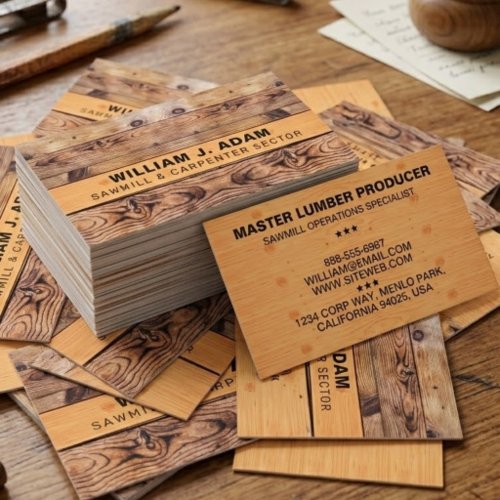 (MODERN WOOD CONSTRUCTION) SAWMILL / CARPENTRY BUSINESS CARD