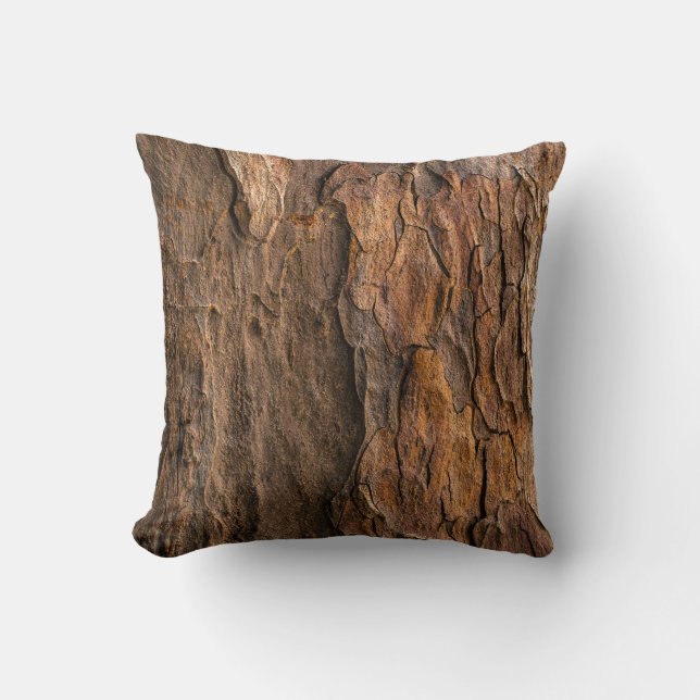 Modern Wood Cotton Throw Pillow (Front)
