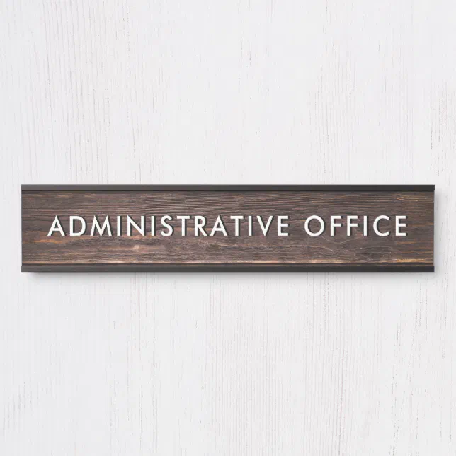 Modern Wood Design Professional Plate Admin Office Door Sign | Zazzle