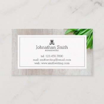 Modern Wood Framed Business Card by fireflidesigns at Zazzle