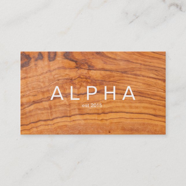 Modern Wood Grain Background Design Business Card (Front)