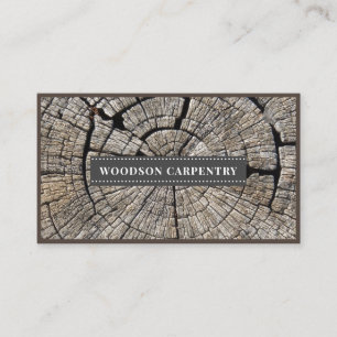 Modern Wood Grain Carpenter Woodworker Business Ca Card